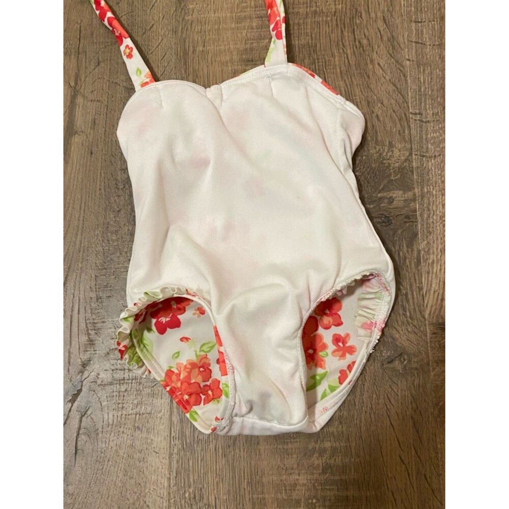 Baby Girl 6mo Swim Suit Floral Beach Tie Neck Ruffles - Picture 9 of 10